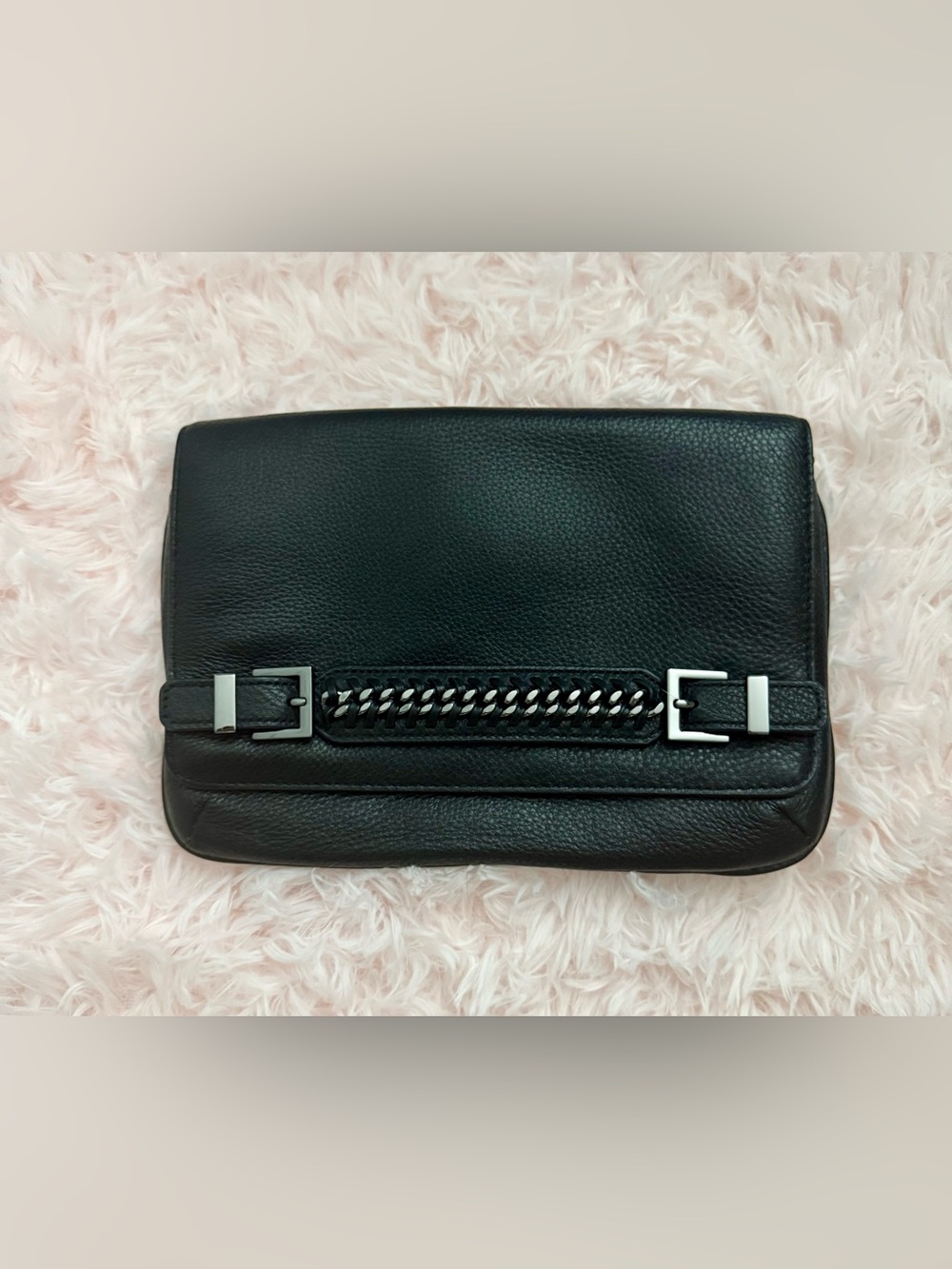 Diane Von Furstenberg Black Leather Clutch